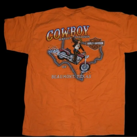 Harley-Davidson Orange Short Sleeve Tee - Picture 2 of 3